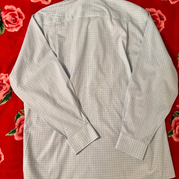 Jos. A. Bank Traveler Men’s Dress Shirt Tailored Fit 16-33 Blue Check Spread - Picture 10 of 16